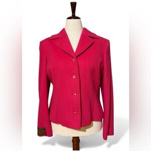 NWOT LOUBEN Women's Pink Wool and Cashmere Blazer Size 14